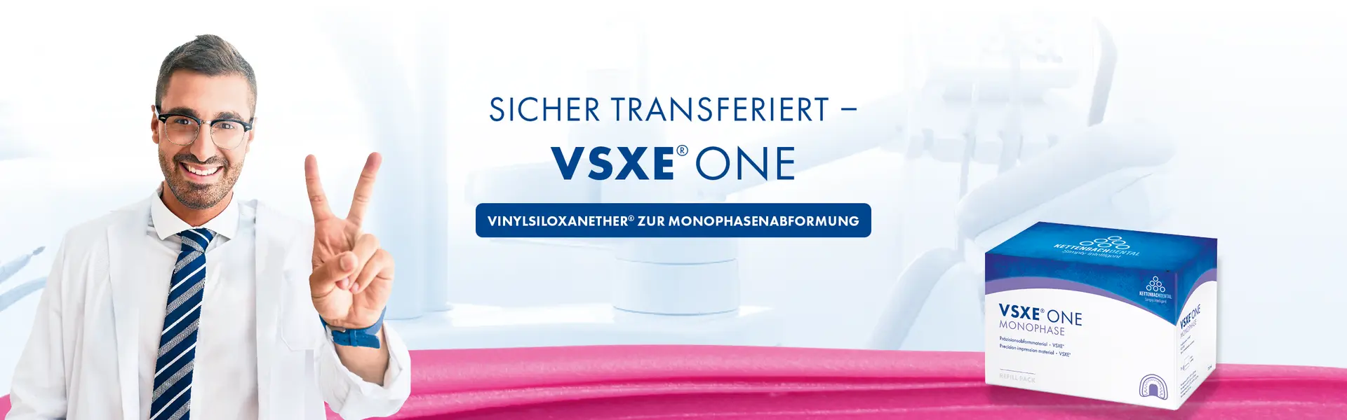 Sicher transferiert: VSXE ONE, Vinylsiloxanether zur Monophasenabformung