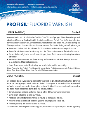 Patienteninformation Fluoride Varnish