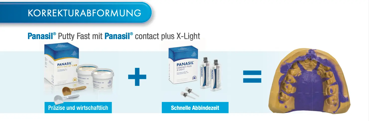 Panasil® Putty Fast mit Panasil® contact plus X-Light