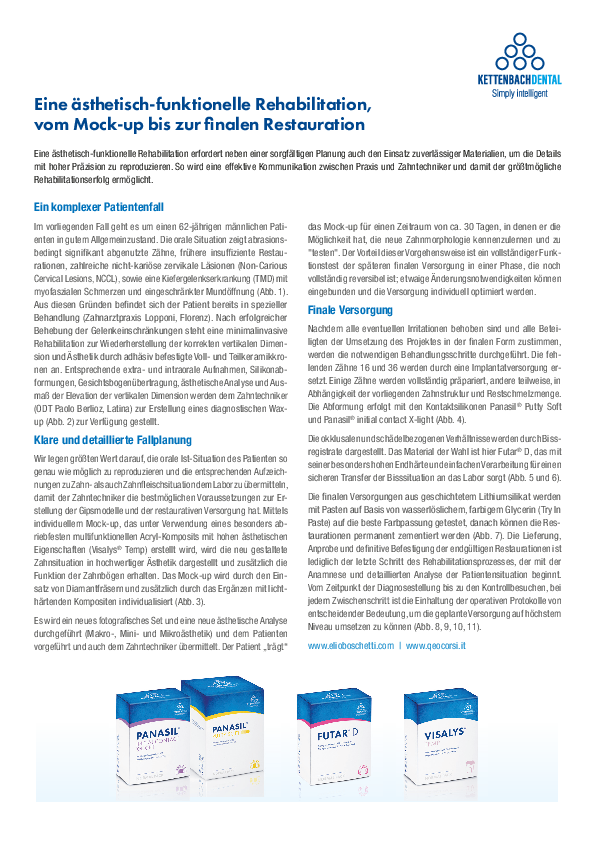 Eine ästhetisch-funktionelle Rehabilitation, vom Mock-up bis zur finalen Restauration