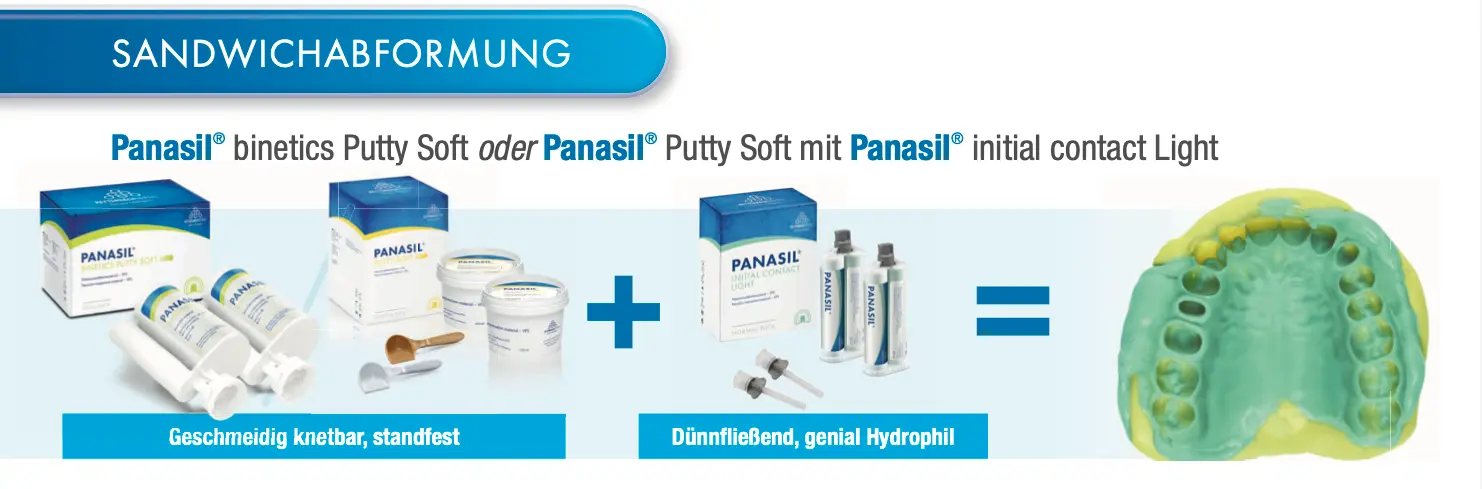 Panasil® binetics Putty Soft oder Panasil® Putty Soft mit Panasil® initial contact Light